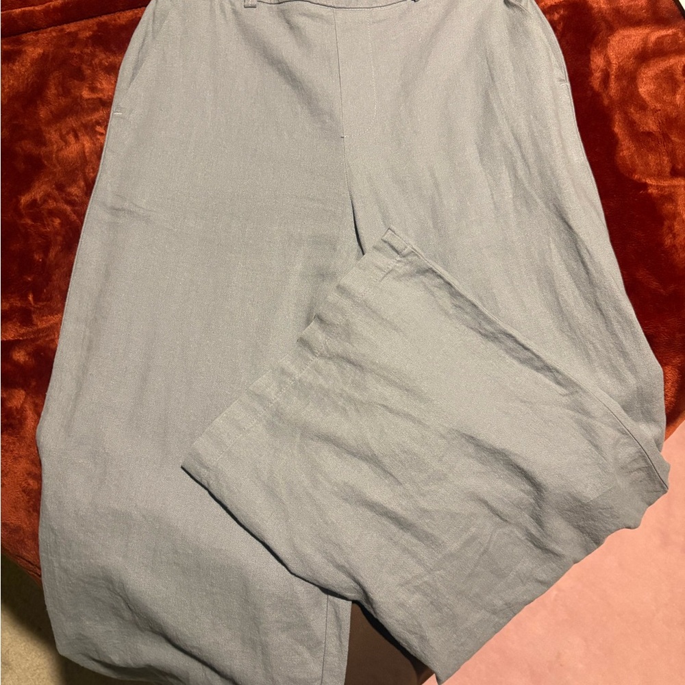 Light Gray Women’s Casual Linen-Blend Pants